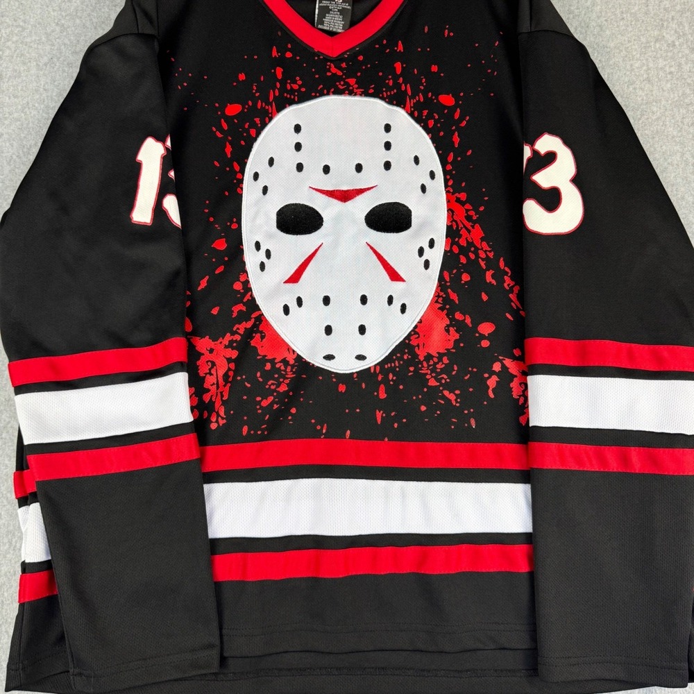 Friday the 13th Jason Voorhees Hockey Jersey Mens 2XL Black Good Horror Movie